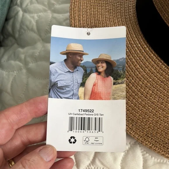 Solar Escape Tan and Black Wide-Brimmed Fedora Hat SPF 50+ - Picture 5 of 6